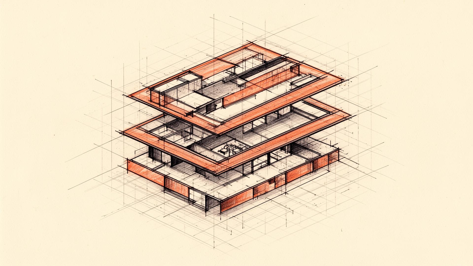 Architectural blueprint of the Revenue OS, five layers exploded